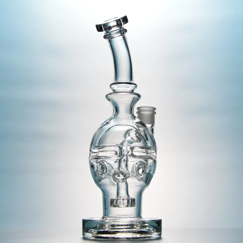 Fab Egg Dab Rig Swiss Perc Bong de vidrio Cabezal de ducha Perc Reciclador Bongs 14 mm Tubería de agua conjunta Recyler Oil Rig MFE01