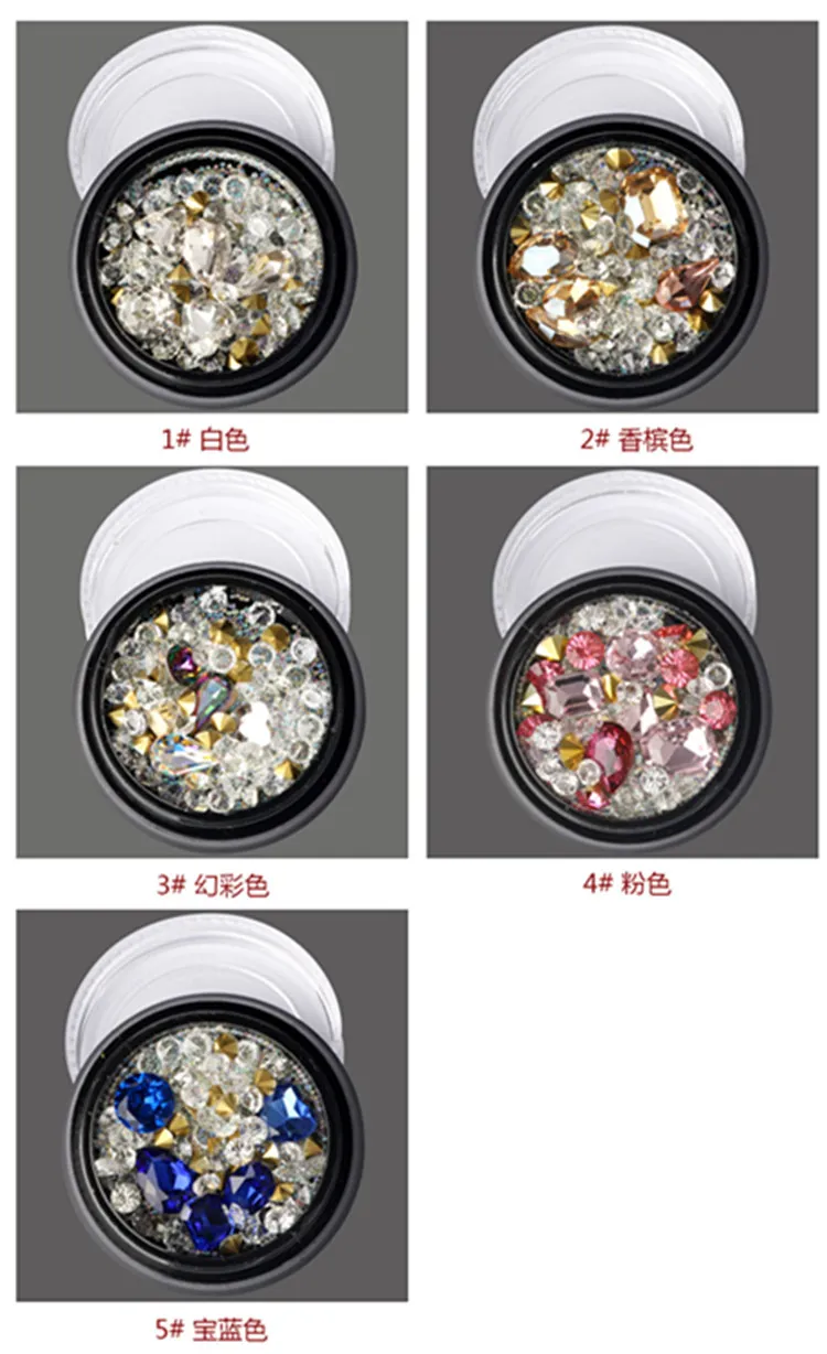 Hot Super Glitter SS3-SS50 Crystal AB Flat Back Non Hotfix Rhinestone 3D Glass Nail Art Rhinestones Mix Store Dekorationer