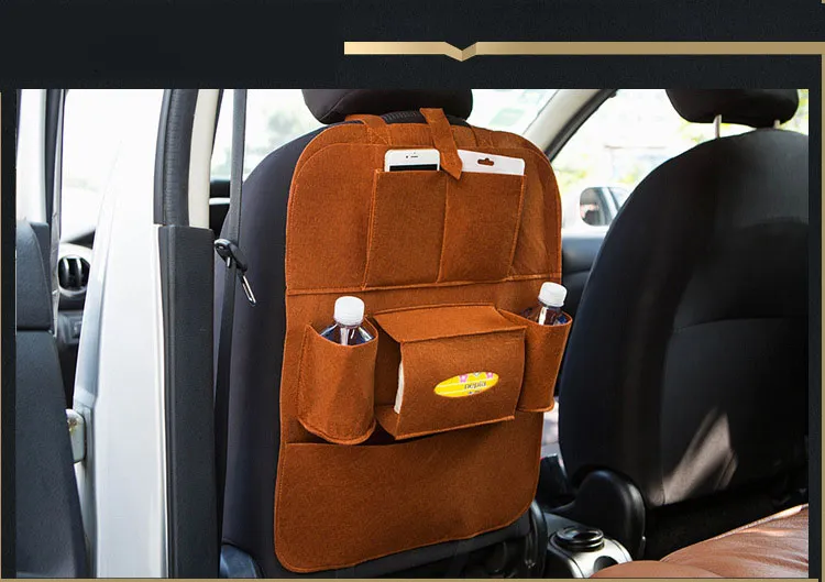 2 Pack Car Backseat Organizer With 9 Pockets - Waterproof Storage Bag, Seat Protector & Tablet Holder For Road Trips