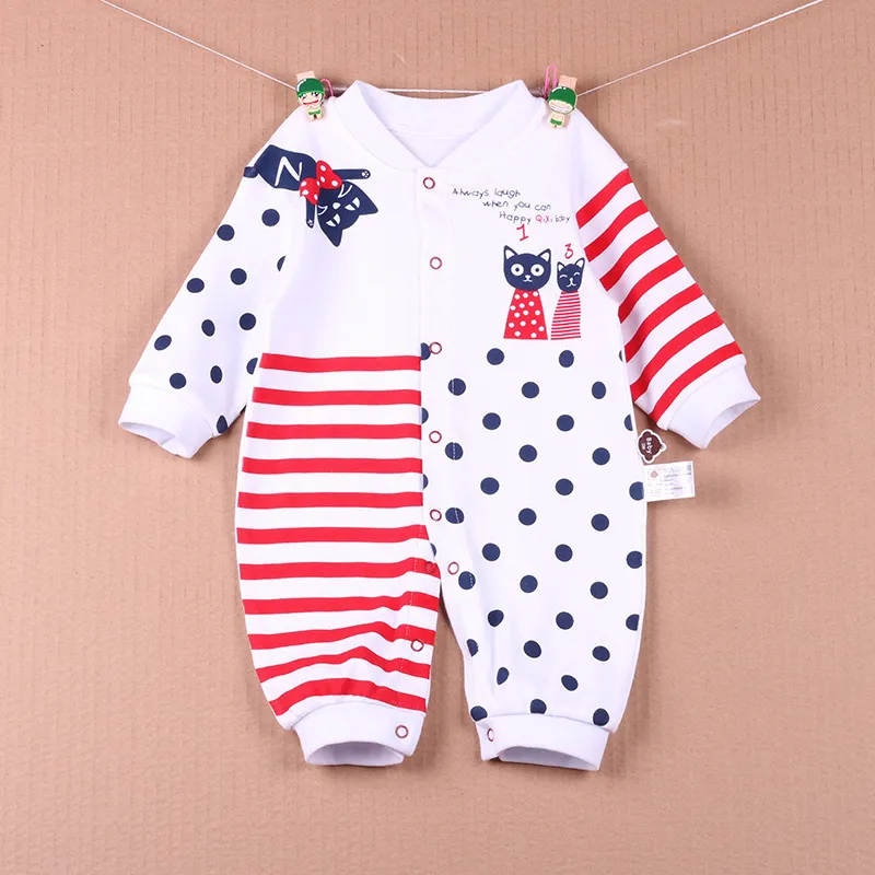 Neue Kind-Pyjamas Baby-Strampler Neugeborene Baby-Kleidung Langarm Unterwäsche Baumwolle Kostüm-Jungen-Mädchen-Herbst-Winter-Spielanzug