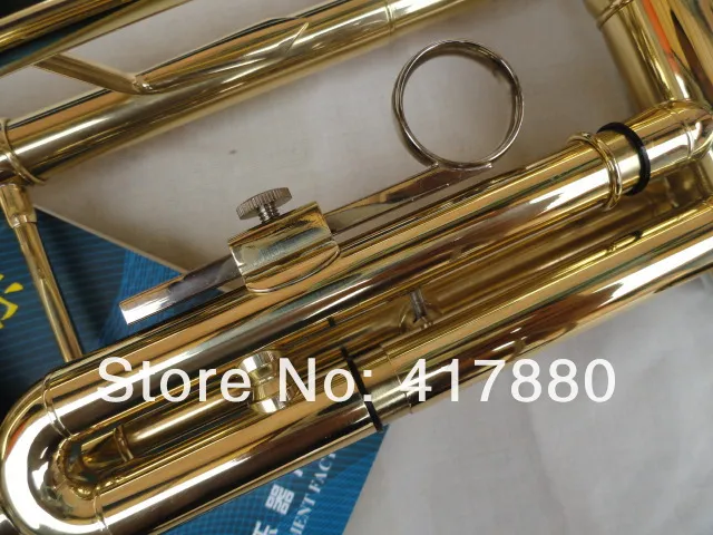 XING-XI-120 새 표면 골드 도금 된 Bb 황동 트럼펫 초보자를위한 전문 악기 케이스 및 액세서리