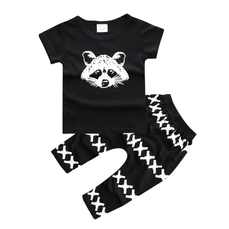 2021 Boys Girls Floral Print Infant Clothes Set 32 styles INS Baby Suits T shirt with Pant children Short Sleeve Outfits Clothing Sets