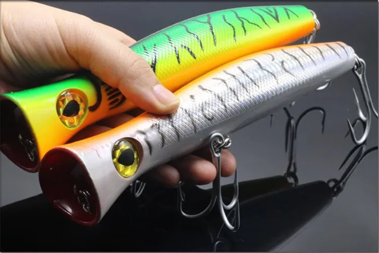 Büyük Boy Tuzlu Su Balıkçılık Cazibesi Kanca 115g 20 cm ABS Plastik Dev Vücut Popper Kalem Swimbaits Trolling Lazer Yem