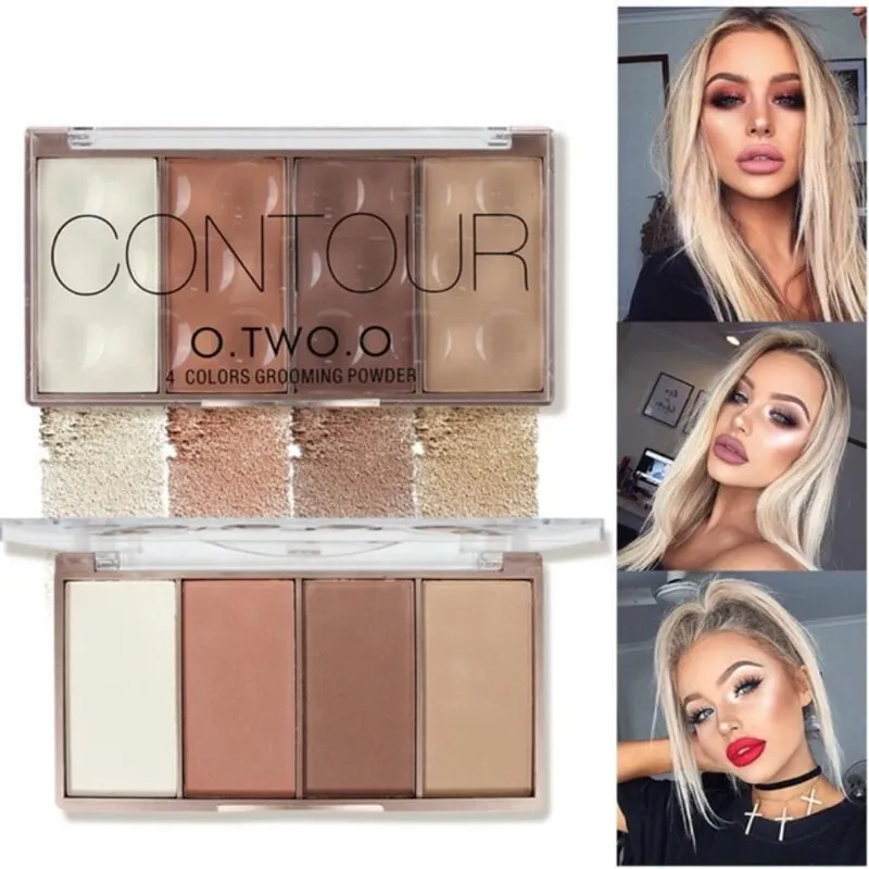O.TWO.O Contour Bronzer Face Shading Powder Palette Highlighter Makeup Face Contouring Grooming Pressed Powder