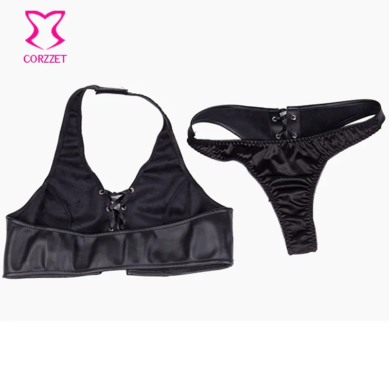 Intimo in pelle nera hot sale