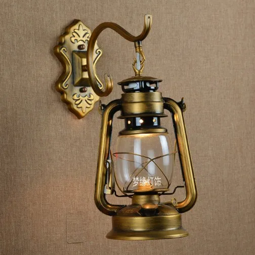 Kerosene Lamp Wall lamp wrought iron retro creative bedroom dining room aisle balcony living room garden lamp