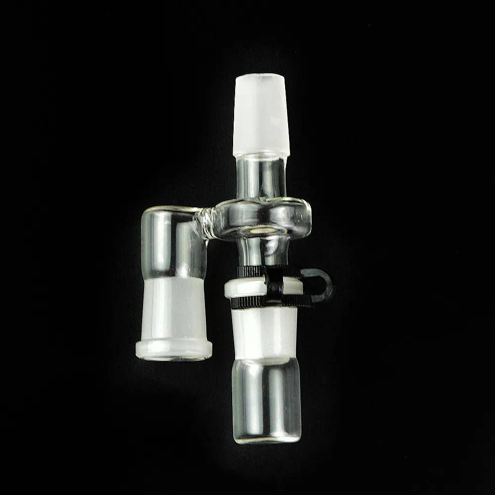 Reclaim Catcher Adapter 14mm 18mm Ashcatcher con clip in plastica tubo dell'acqua in vetro Drop Down Reclaimer Reclaim Ash Catcher Adapter