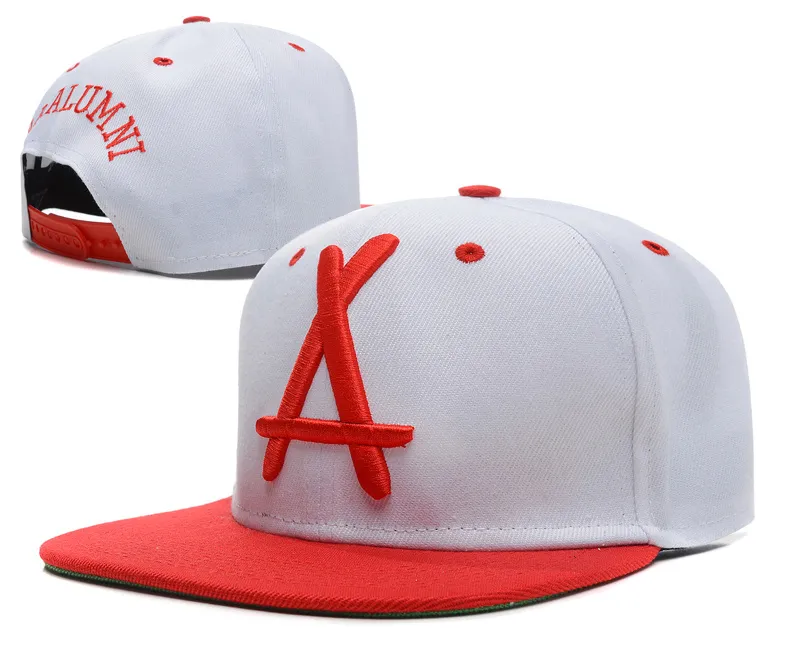 Brand New Style Adjustable tha Alumni Snapback Caps white A letter Hip Hop Sport Hats Baseball Snap back Caps for men women6131614