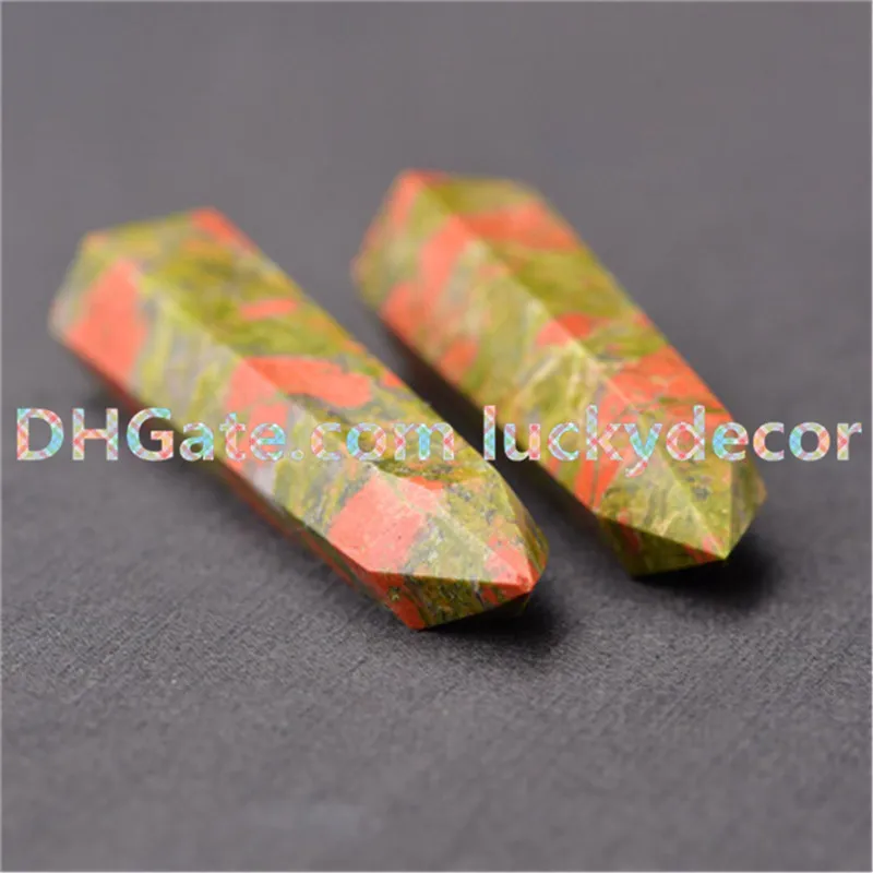 5 stks Natuur Unakite Jasper Rock Crystal Point Wand Epidote Toren Minerale Specimen Reiki Energy Meditation Stone Optimist Edelsteen Decoratie