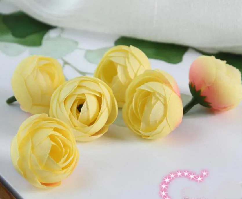 Silk Flower Artificial Flower Head Artificial Flower Wedding Decoration Wreaths Wedding Car Decoration Spring Decoration 3.5cm GA75