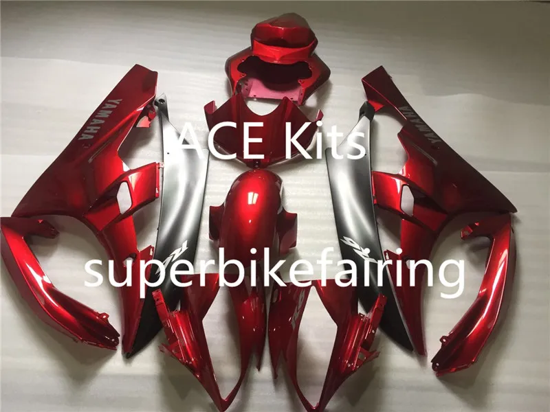 3 presente novas carenagens para yzf yzf-r6 yzf600 r6 06 07 2006 2007 ABS Plástico Carroçaria Motocicleta Carenagem Kit Cowling Capa Vermelho PV3