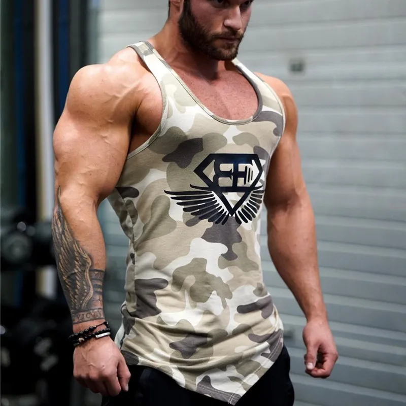 مهندسي الجسم 2018 New Fitness Men Tank Top Mens Bodybuilding Stringers Tank Tops Singlet Brand Clothing283D