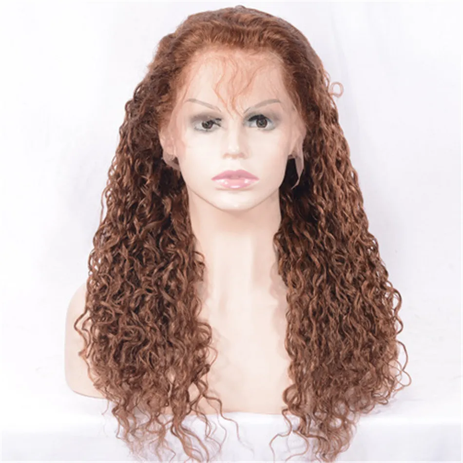 # 30 Indyjskie ludzkie włosy koronki przednie peruki z baby włosami Pre zepsutych wig wodnych dla kobiet