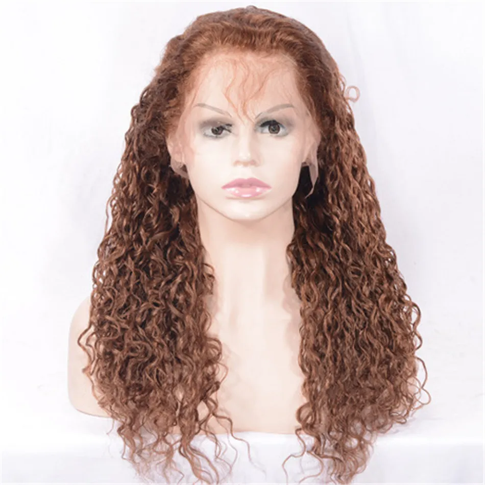 #30 Indian Human Human Human Lace Front Wigs com cabelos de bebê PRECUDED WATER WAGA WIG para mulheres negras