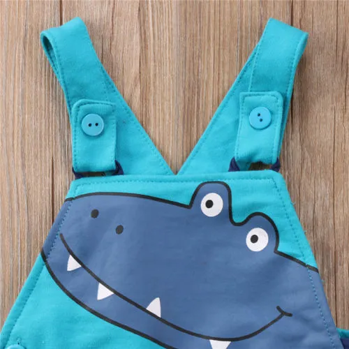 Toddler Infant Baby Boys Girls Dinosaur Cartoon Suspenders Romper Overalls Cotton Jumpsuit Outfits Clothes7792593