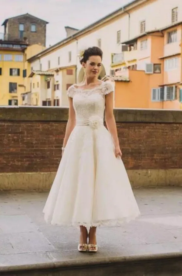 ankle length wedding dress uk UK Short Wedding Dresses