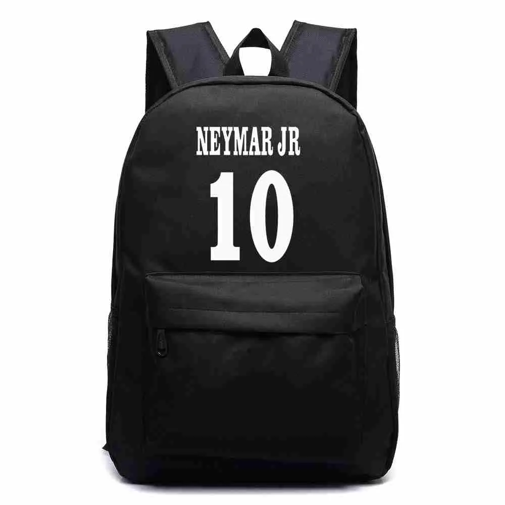 Neymar JR Canvas 배낭 청소년 축구 백팩 소년 소녀 학교 가방 학생 남성 여성 RuckSack Mochila Escolar