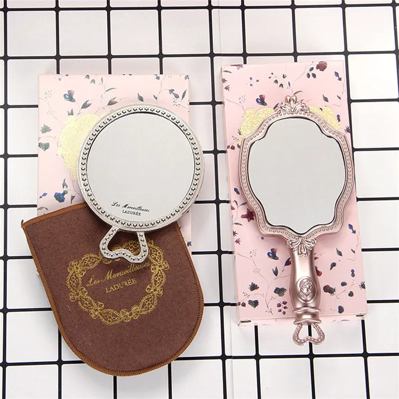 LADUREE Les Merveilleuses HAND MIRROR N cosmetics Makeup mirror Compact Vintage Plastic holder make up pocket mirror DHL freeshipping