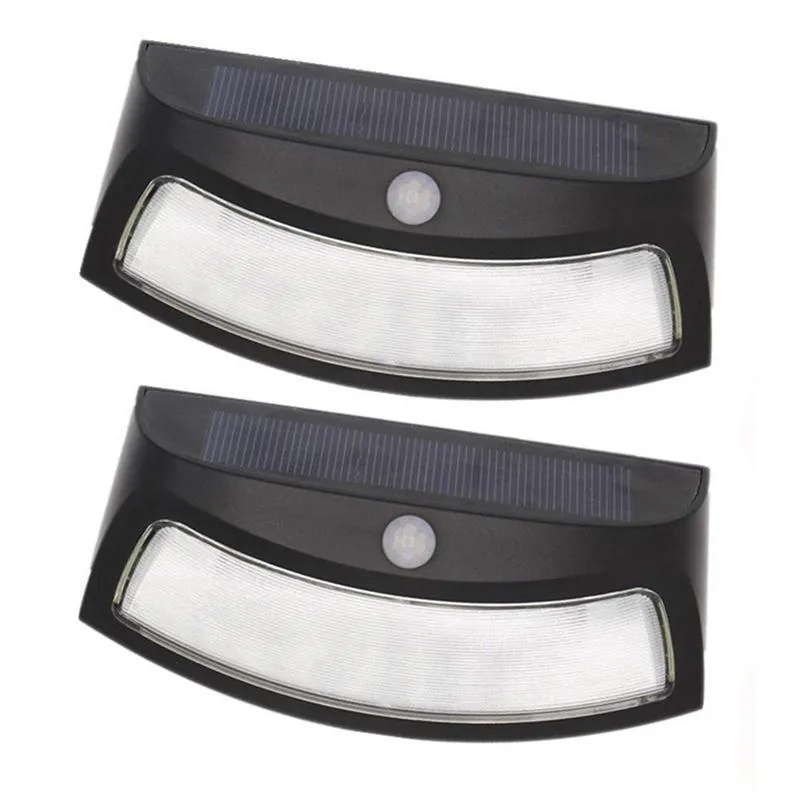 방수 무선 태양열 LED 야외 벽 라이트 8LED PIR 모션 센서 자동 조명 밤 검은 색 및 구리 ABS 쉘