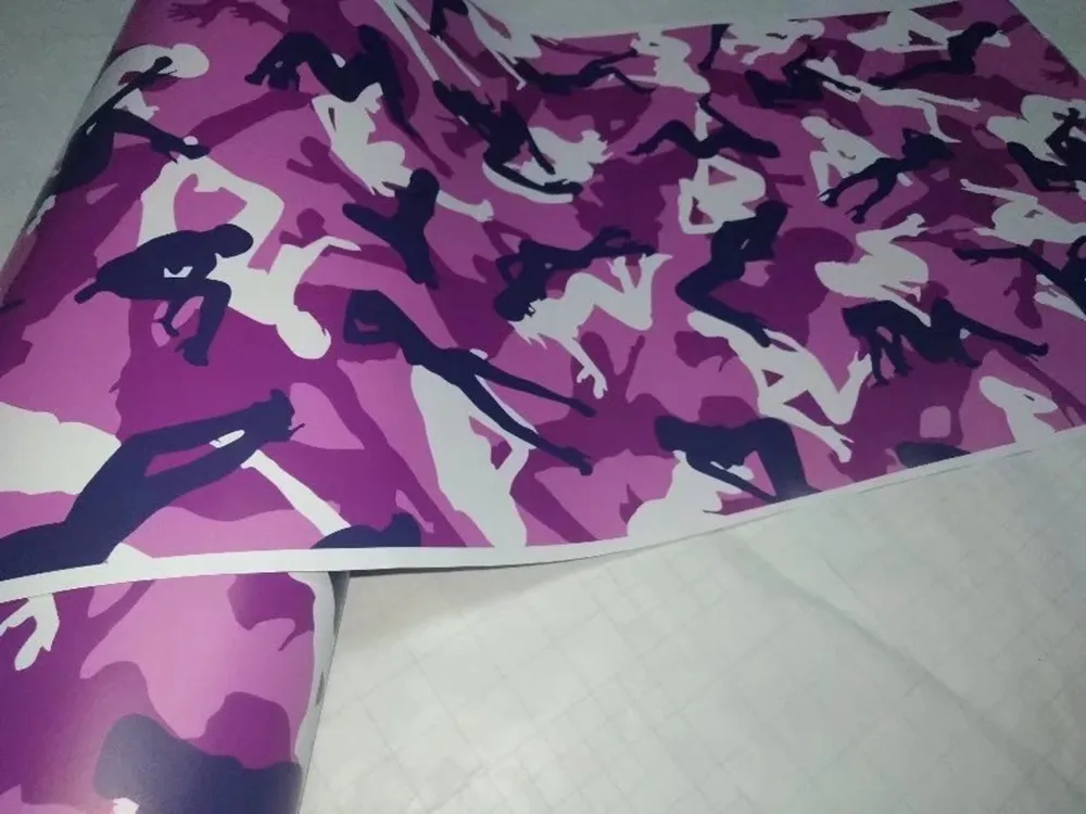 Vinyle de camouflage Snow Girl de différentes couleurs pour film de couverture de style d'enveloppe de camion de voiture avec libération d'air / sans bullesa 1,52x30m 5x98ft Rouleau