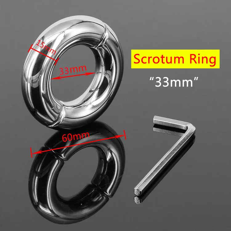 Cockrings Stainless Steel Scrotum Ring Metal Locking Cock Ring Ball Stretchers For Men Stretcher Testicular Restraint