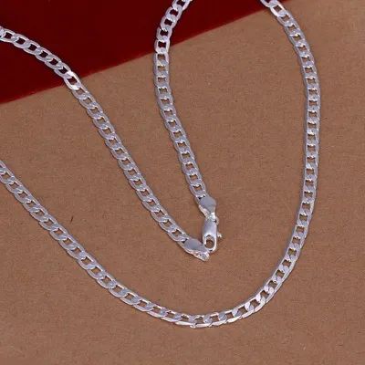 Wholesale 925 sterling solid silver chains necklace 4 mm 8-30inch men fashion necklaces jewelry male long steel neckless CHN132