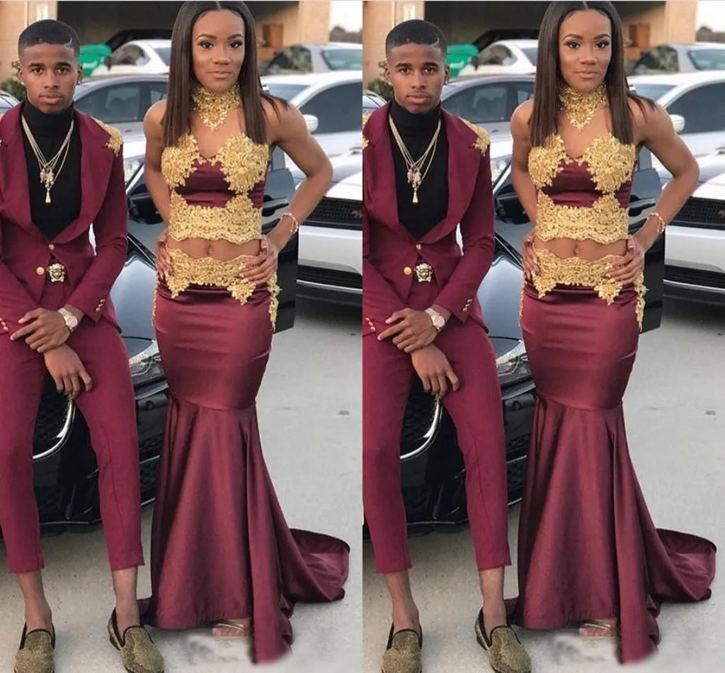 Burgundy and gold discount prom