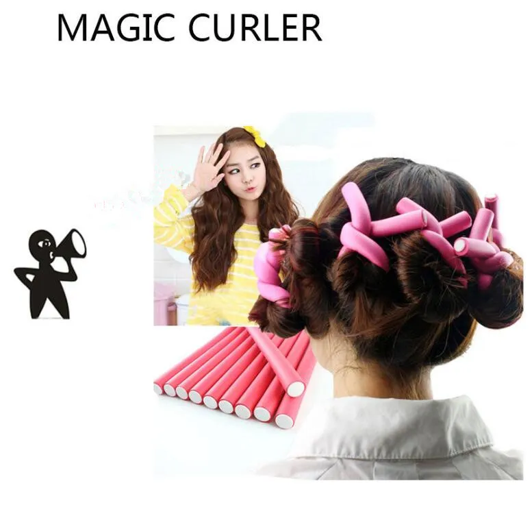 패션 Bendy 롤러에서 Flexi Rods / Set 7 가지 스타일 Diy Hair Curling Rods 머리 용 매직 헤어 롤러 소프트 플렉스로드