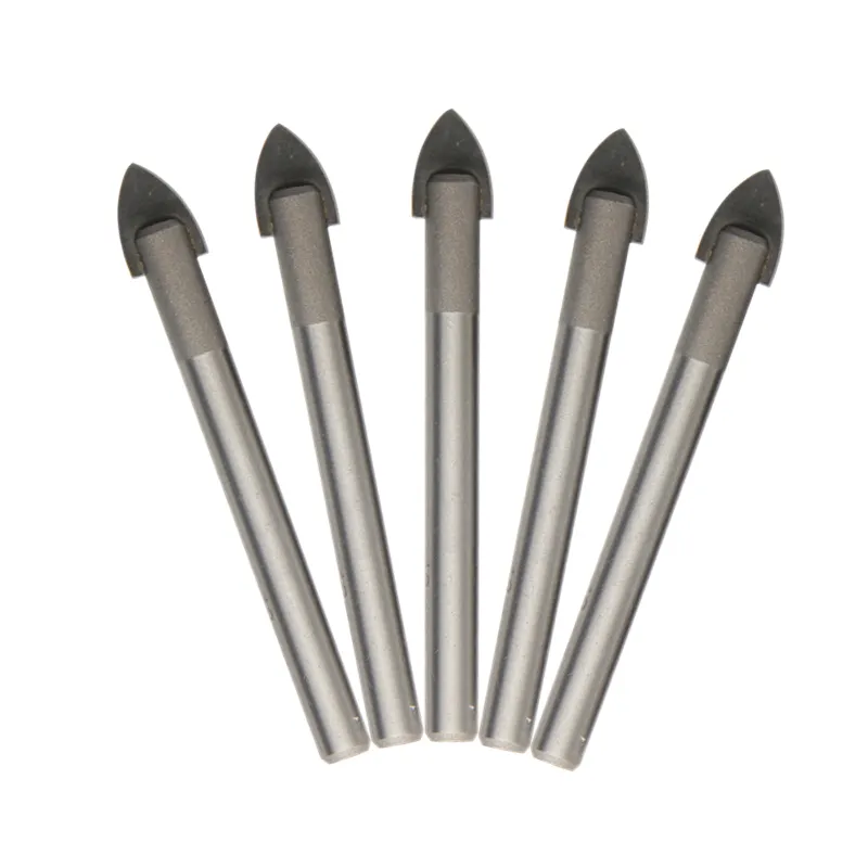 Livraison gratuite 5 pièces/lot forets pour carreaux de verre Brocas forage  de marbre foret central Triangle Dremel outils électriques de coupe en