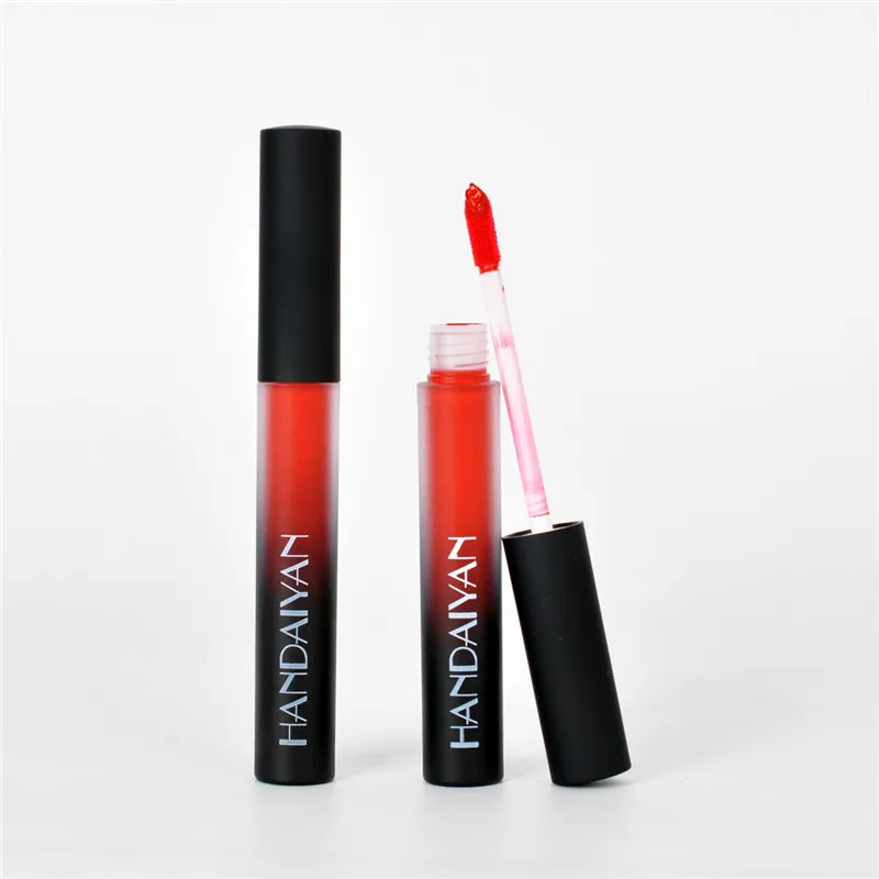 HEIßER Chinese Marke HANDAIYAN Make-Up Sexy Rot 12 farben Matt Flüssigen Lippenstift Wasserdicht Langlebig Nude Lipgloss DHL verschiffen