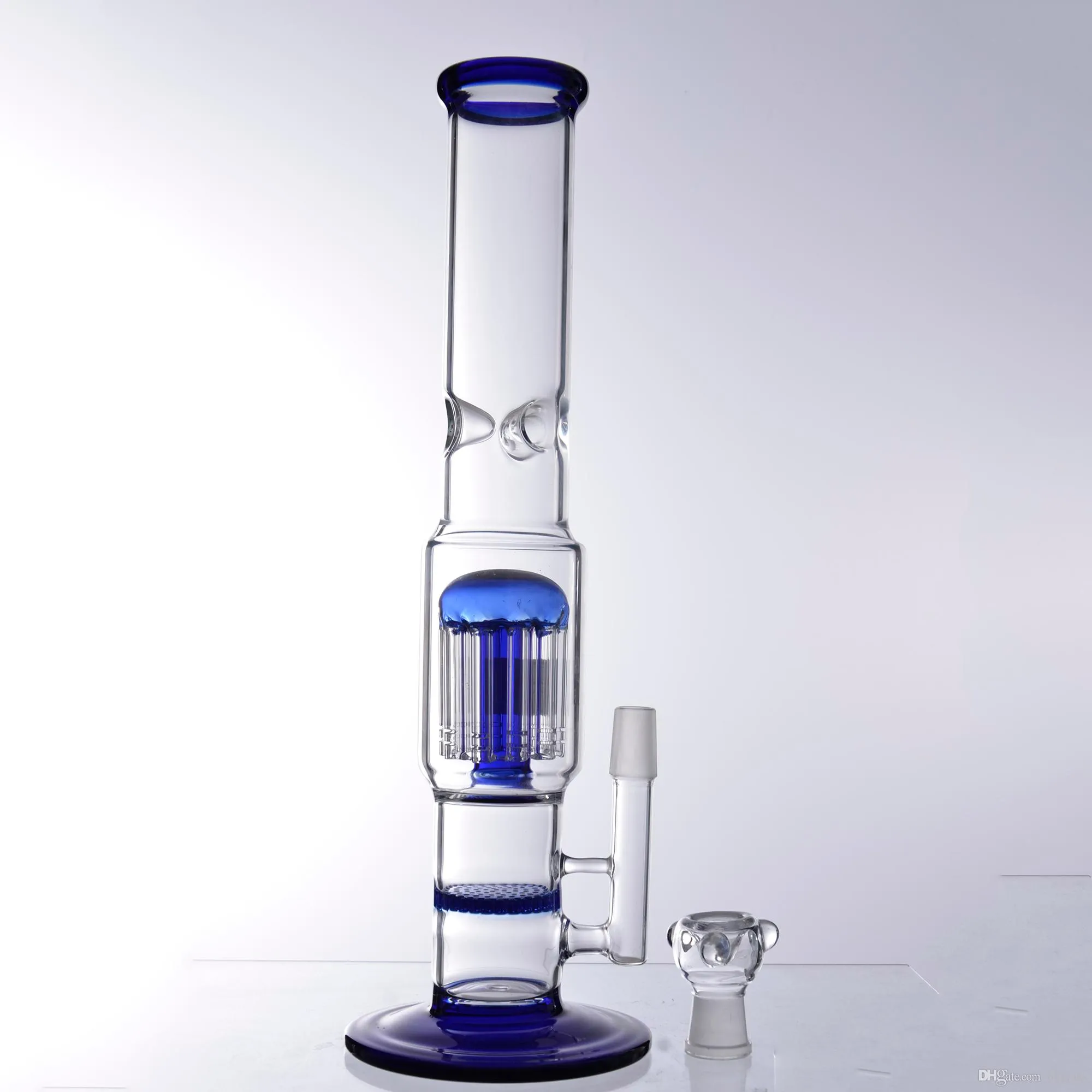 Glass Bong New Branch And Filter Blue Glass Water Pipe Bong