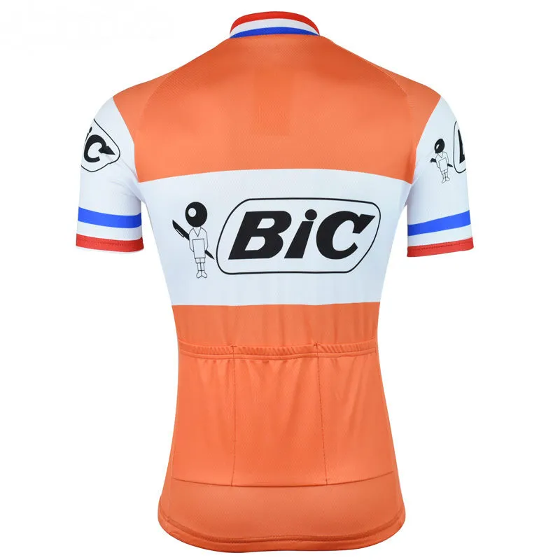 Maglia da ciclismo Bic Orange 2024 Camicie da ciclismo da uomo estive Abbigliamento da bici traspirante MTB Ropa Ciclismo Bicicletta Maillot solo