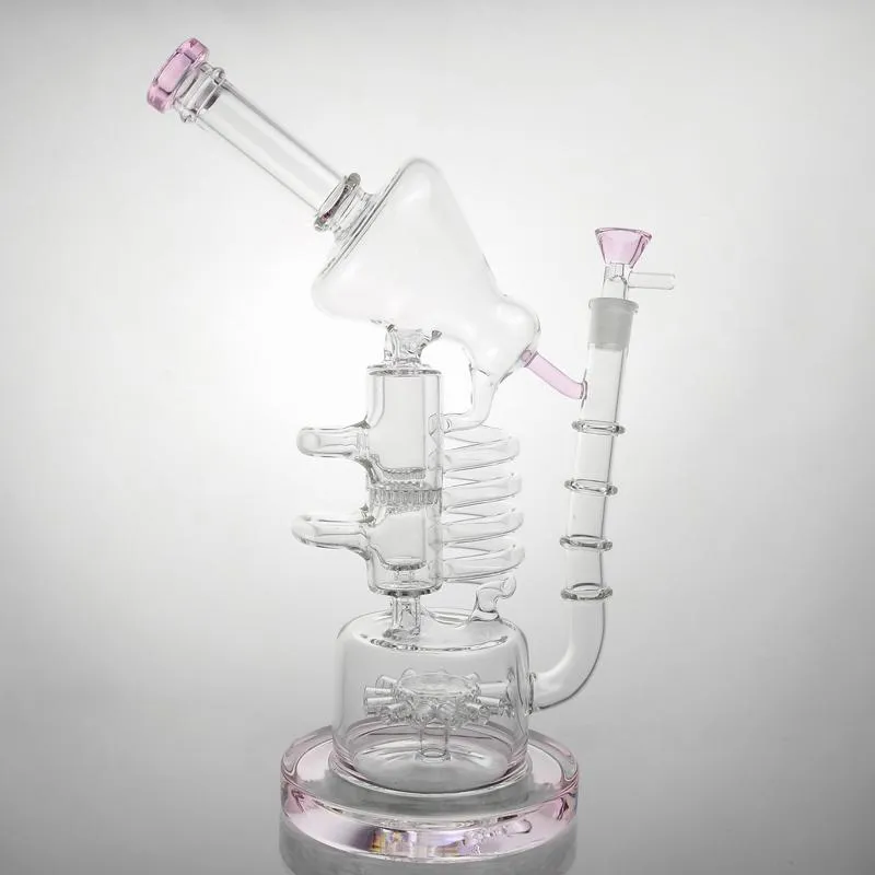 Verre Bang Big Pipe d'eau ÉNORME BONG RECYGLEUR VERRE FUMER 13 '' Bong Rose Bleu vert Bong Grande Glass Bong Bong Bong Verre Percolator