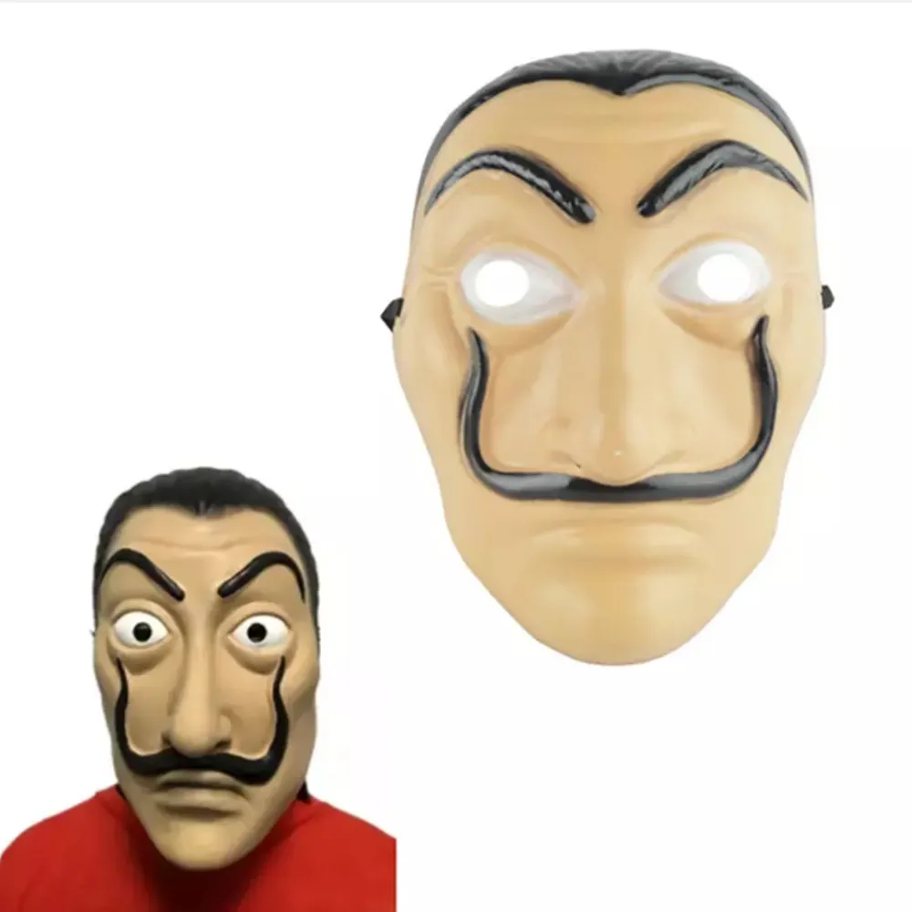 2018 New Cosplay Party Mask La Casa De Papel Face Mask Salvador Dali Costume Movie Mask Realistic Halloween Supplies