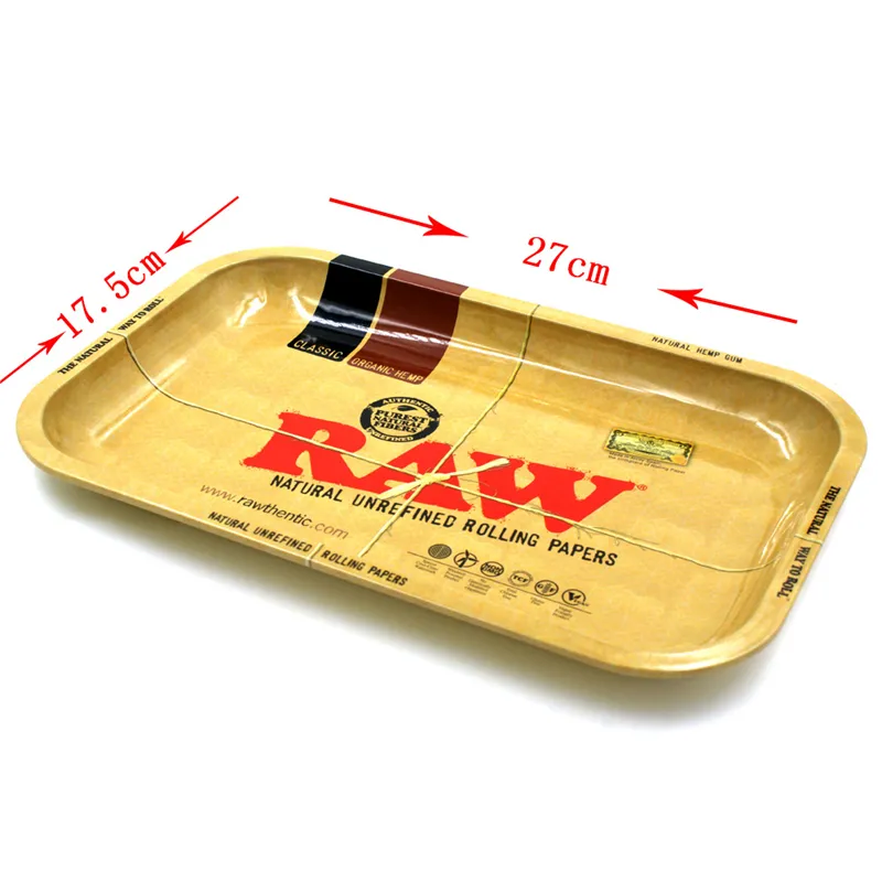 10 stks Raw Lade Rolling Metal Sigaret Rook Square Raw Rolling Trays 27.7 * 17.7cm Handige tool Sigaret Rook Accessoires