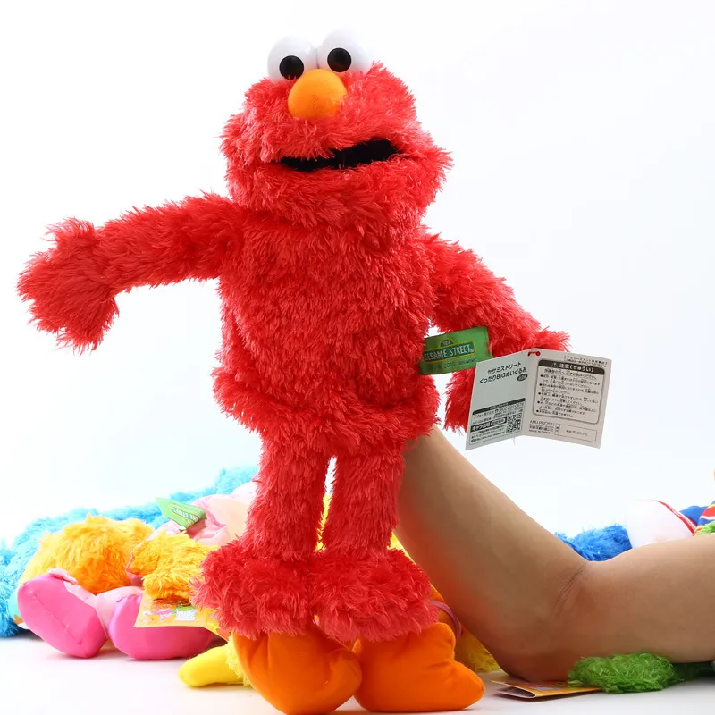 Nova mão fantoche 35cm rua gergelim elmo grande pássaro biscoito bert ernie boneca de pelúcia fantoche dos desenhos animados macio brinquedo de pelúcia presentes de natal2950938