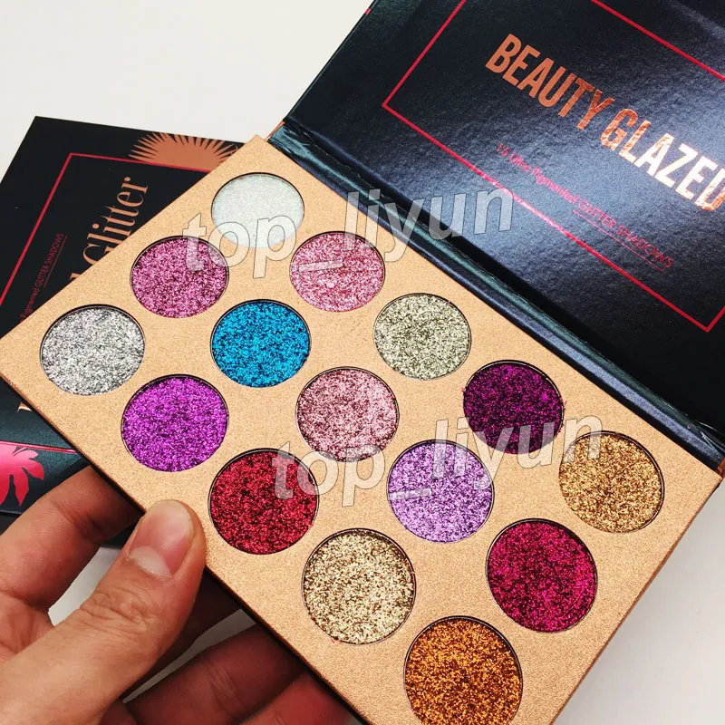 Em estoque, a beleza envidraçada paleta de sombras 15 cores Glitter Eye Shadow