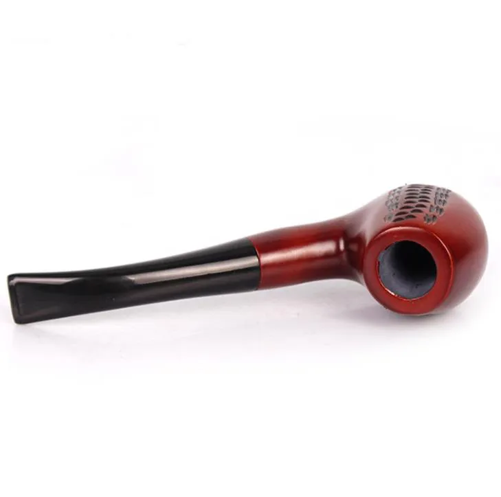 New red sandalwood pipe, acrylic cigarette holder, carved solid wood, manual filter cigarette smoking accessories.