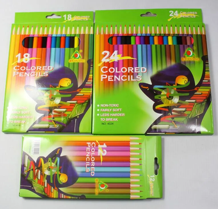 24 cores pintura canetas de madeira lápis de cor para colorir lápis para crianças livros de colorir jardim secreto lápis de desenho presente do bebê