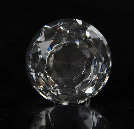 40mm Clear Diamond Shape Crystal Glass Pull Handle Cupboard Cabinet Drawer Door Furniture Knob