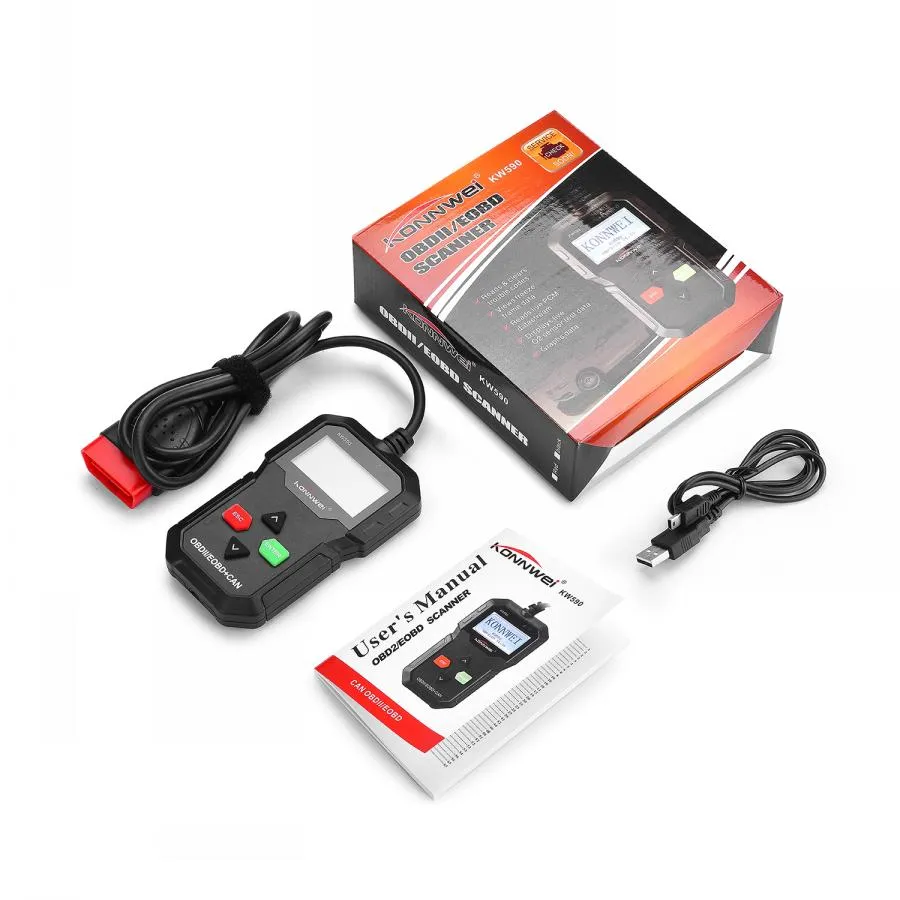 Scanner de diagnostic de voiture multilingue ODB OBD2, Konnwei