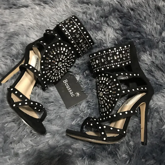 2018 Rhinestone Gladiator Women Sandals High Heels Sexy High Heel Women Pumps Summer Party Shoes Women SWC0032