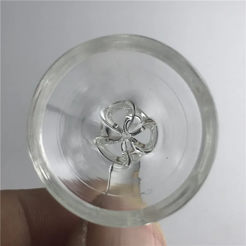 Clear 14mm 18mm Bong Bowl Piece with Thick Pyrex 3 Arm Stopper Handle Hand Bowls for Glass Bong Water Smoking Pipes