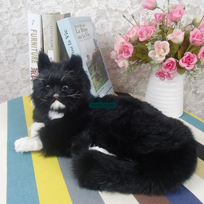 Peluche Gatto Nero 30 Cm Morbido E Coccoloso, Perfetto Come Ornamento Per Divano E Regalo Decorativo
