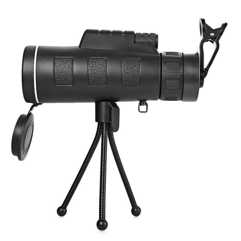 40x60 Monocular Telescope Telefon Clip Tripod HD Night Vision Prism Scope do polowania Camping Climbing Fishing z kompasem 10 sztuk w handlu detalicznym