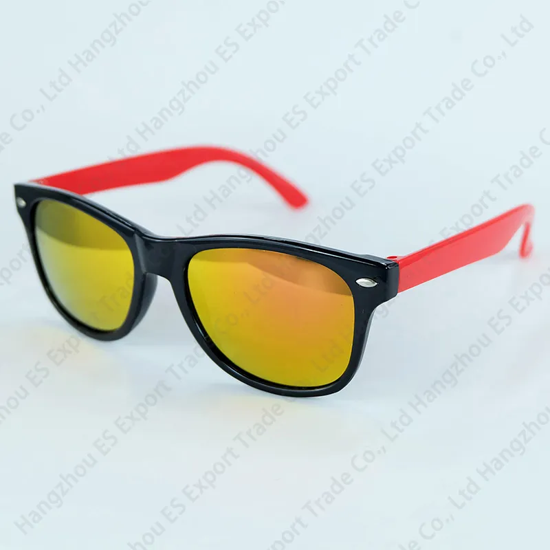 Kids Sunglasses Classic Travel Style Sun Glasses For Children Black Frame Colorful Temples Mercury Lenses Wholesale Eyewear