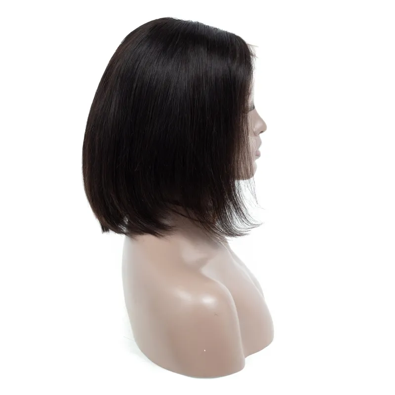 Brazilian 100% Human Hair 4X4 Lace Bob Wig Silky Straight Glueless ...