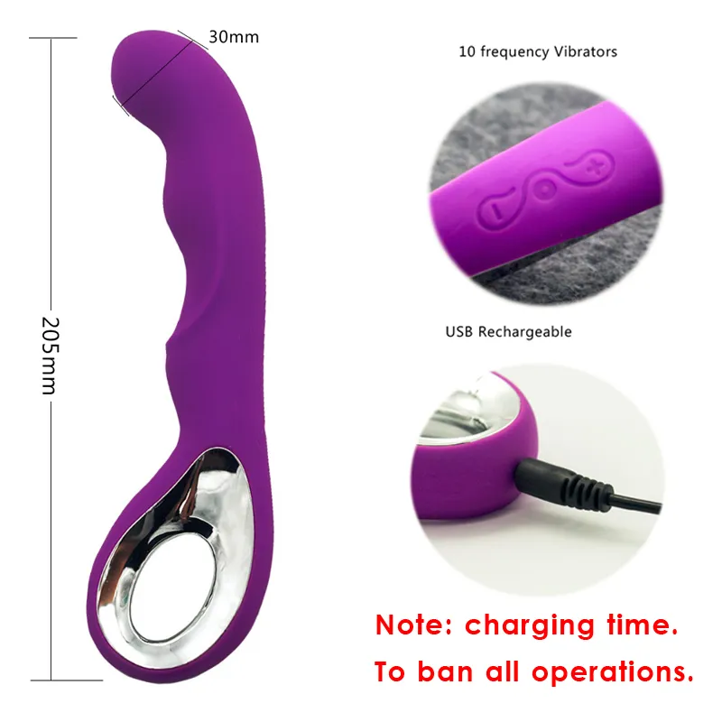 Vibrateur Multispeed Stimulation Point G - Silicone, étanche, Rechargeable USB - Pour Femmes