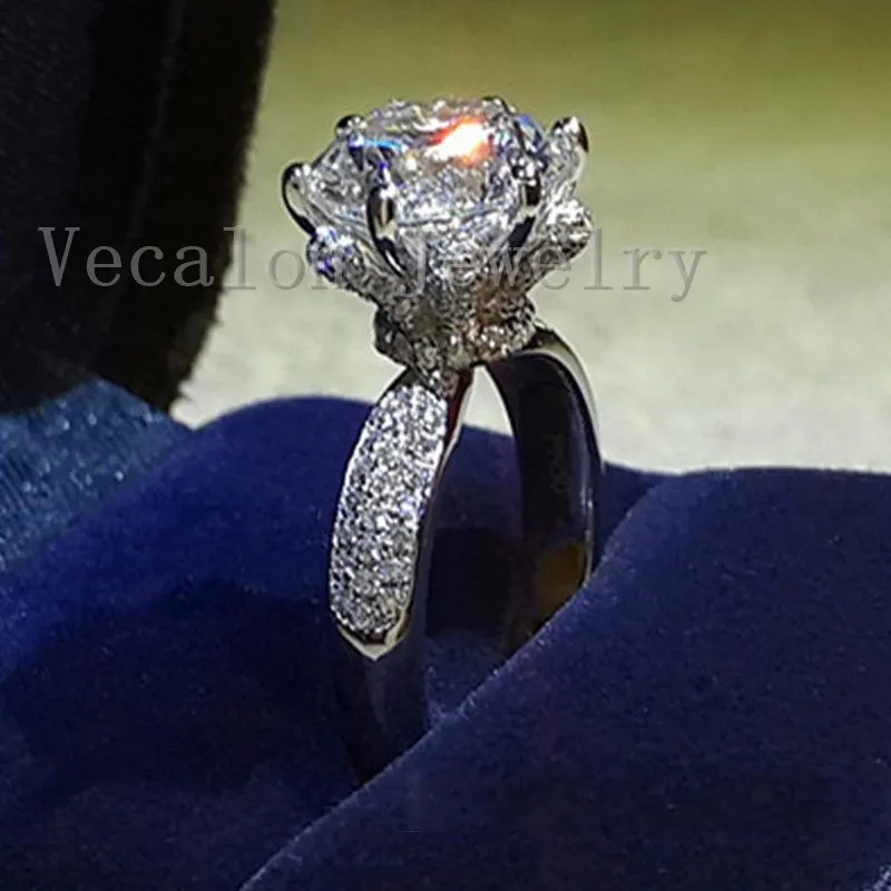 Kampanj 94%rabatt på Vecalon Engagement Wedding Band Ring for Women 3CT CZ Diamonique Ring 925 Sterling Silver Female Finger Ring2399