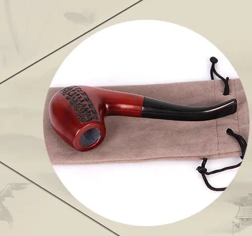 Nouvelle pipe en bois de santal rouge, porte-cigarette en acrylique, bois massif sculpté, accessoires pour fumer des cigarettes à filtre manuel.